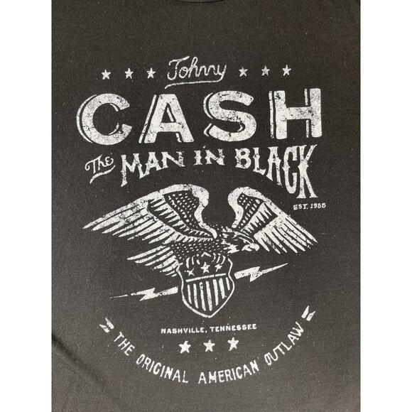 Johnny Cash Man in Black Graphic T-Shirt XS - Picture 5 of 6